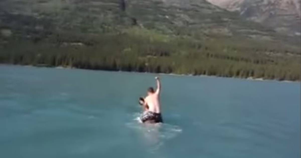 1200px x 630px - VIDEO: Man rides moose in Canadian waterway
