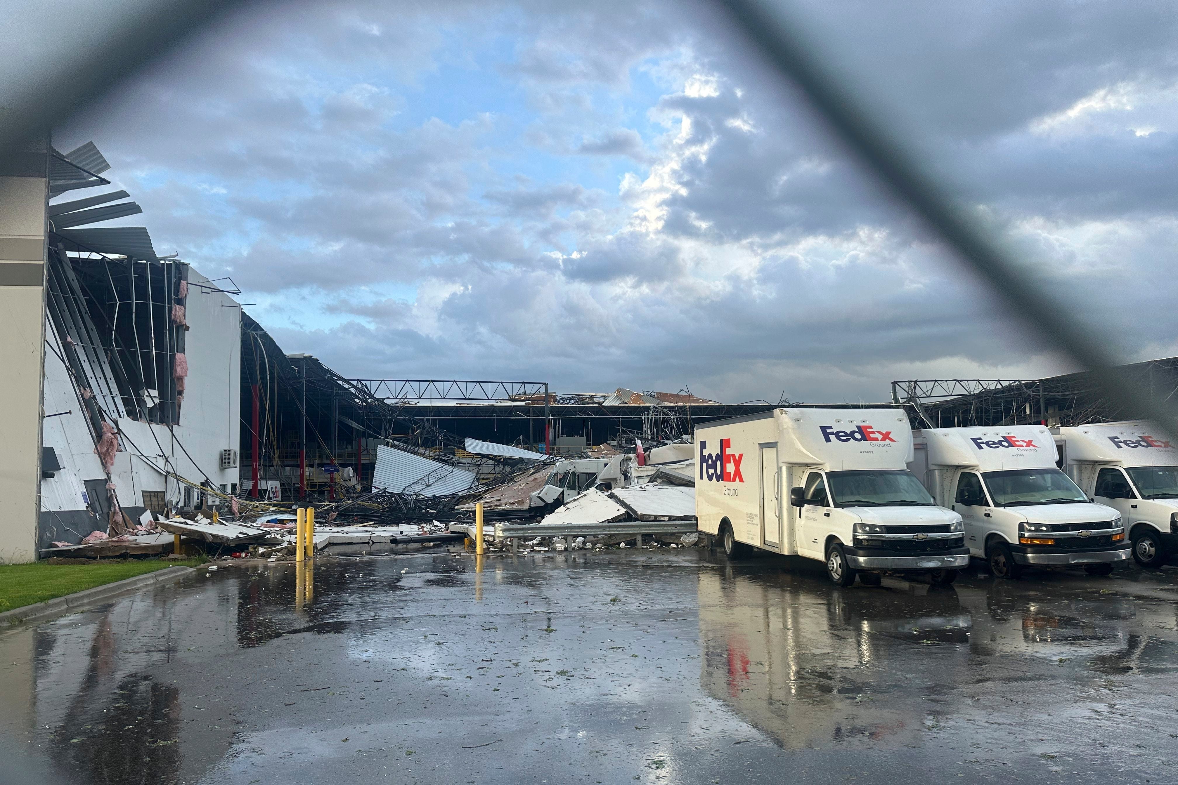 Tornados shred FedEx facility in Michigan leave man dead in