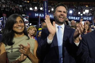 Republicans hail Donald Trump and embrace his running mate JD Vance in convention’s opening night