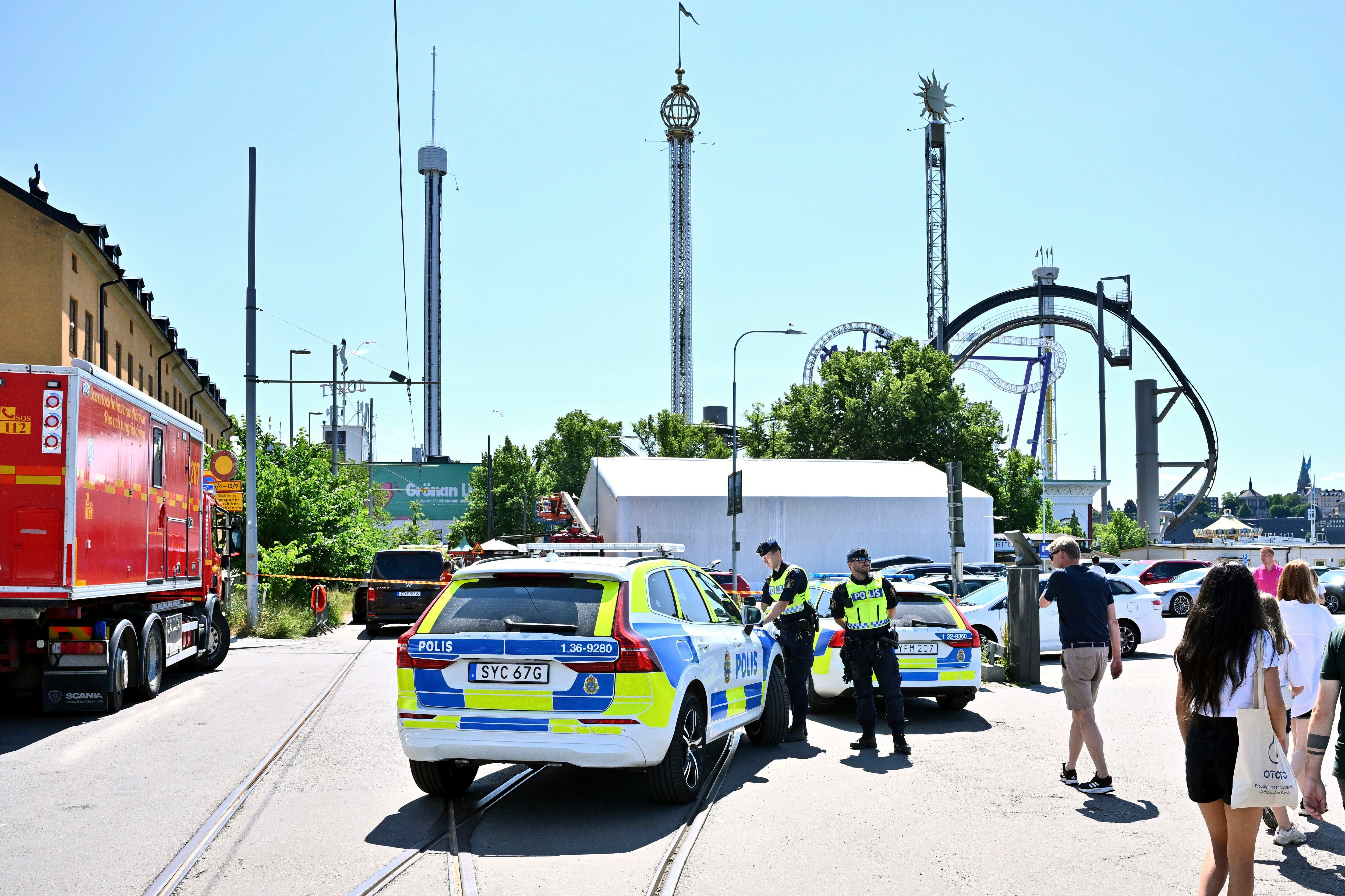 Riders plunge from a derailed roller coaster in Sweden killing one