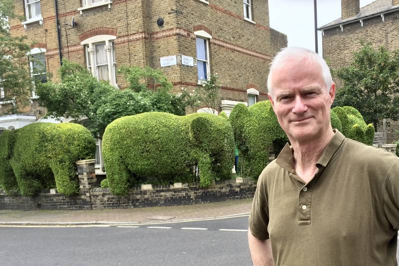 He turns hedges into works of art. One appears on Google Maps (4.7 stars).