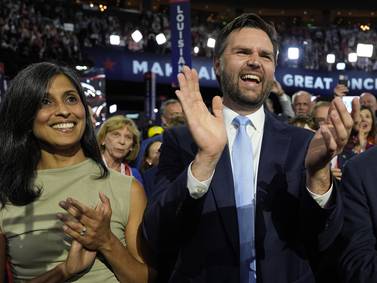 Republicans hail Donald Trump and embrace his running mate JD Vance in convention’s opening night