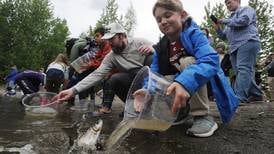 In Anchorage, Fish and Game gets help stocking Cheney Lake with 1,500 rainbow trout