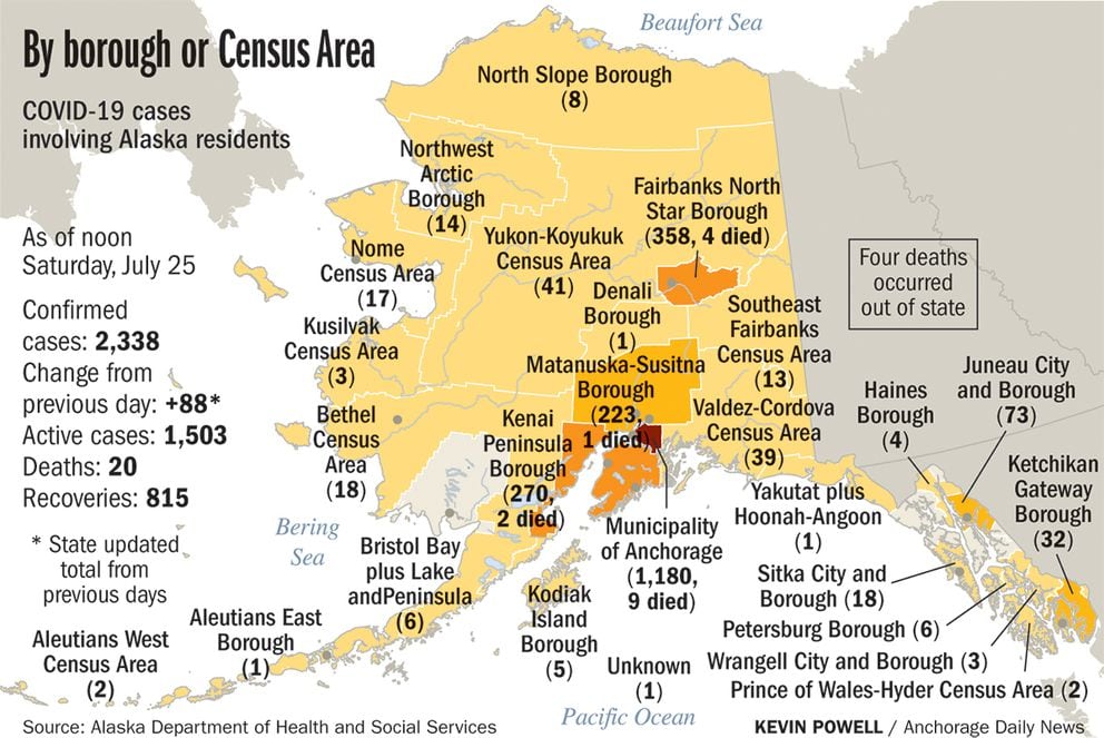 Alaska Reports Death Of Fairbanks Resident With Virus And 115 New Cases Anchorage Daily News