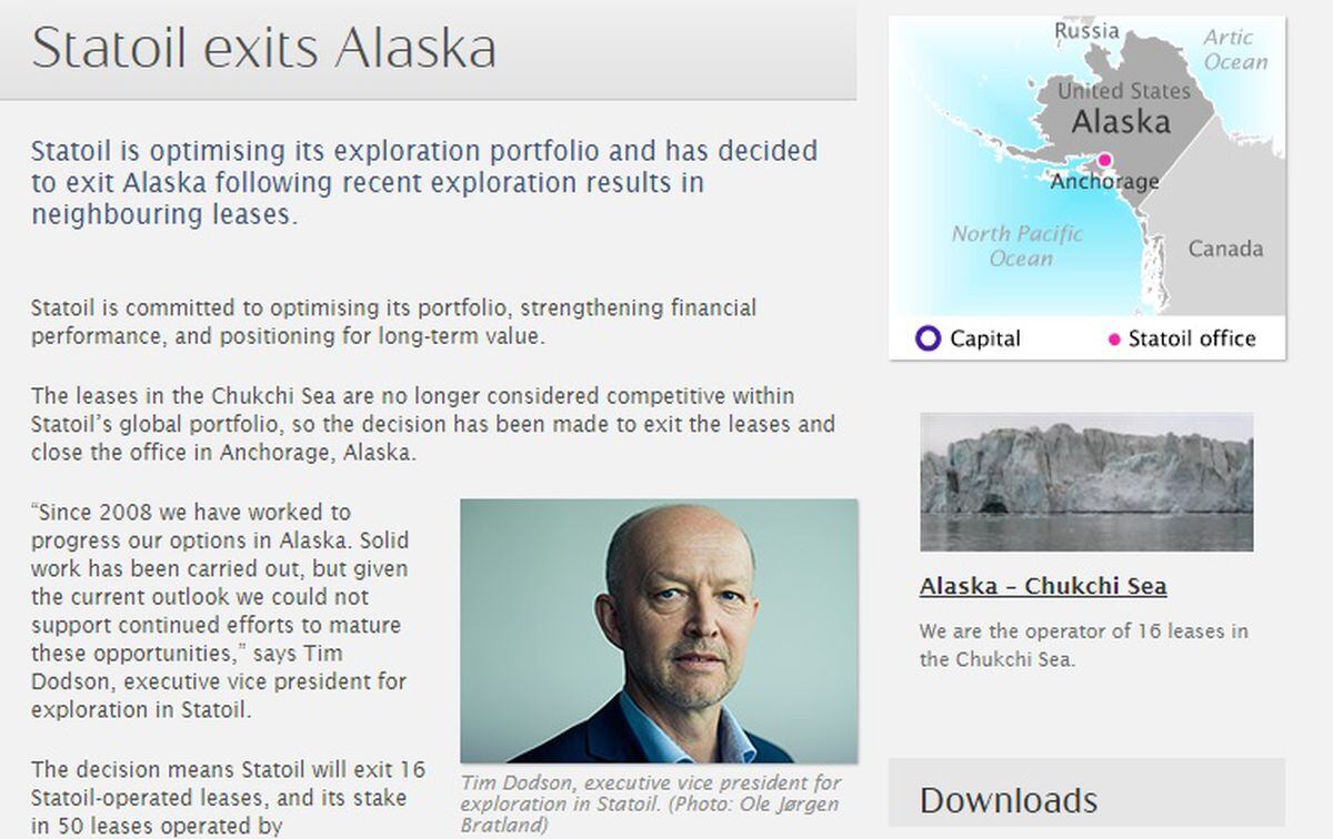 Statoil Withdraws From Oil Exploration In Alaska S Chukchi Sea