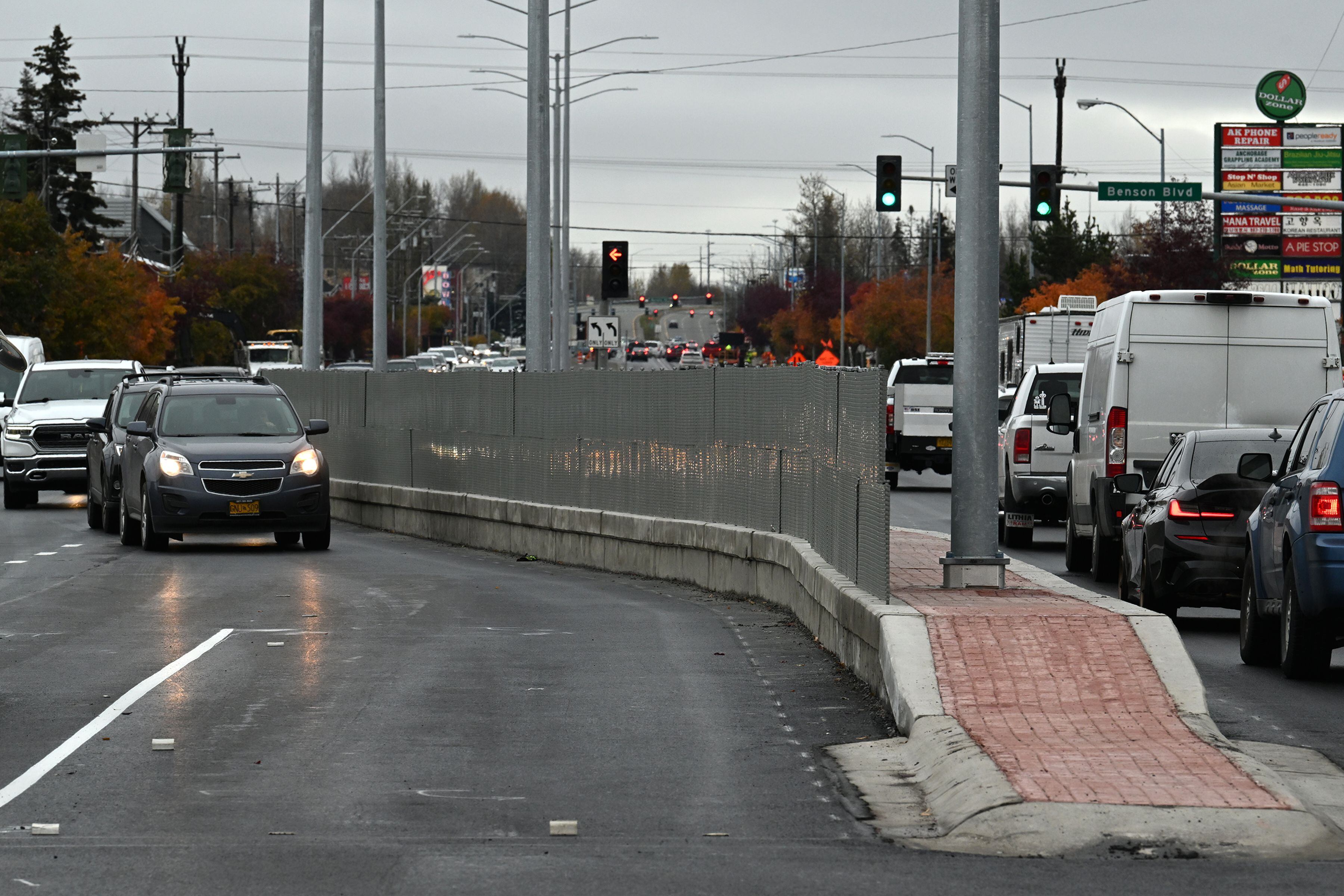 A fence meant to help with pedestrian safety went up in the middle