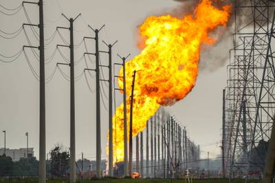 Massive pipeline fire in Texas began after a vehicle struck a valve, officials say